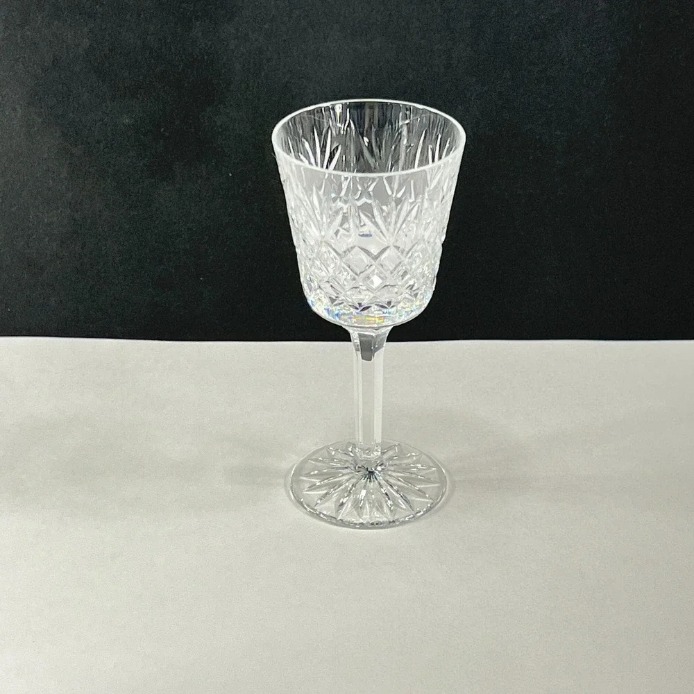 Crystal Wine Glasses Thomas Webb Warwick Pattern 6 Sided Stem 5 1/4
